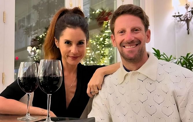 Romain Grosjean's wife Marion radiates chic vibe in black and white dress and shawl combination in latest IG post
