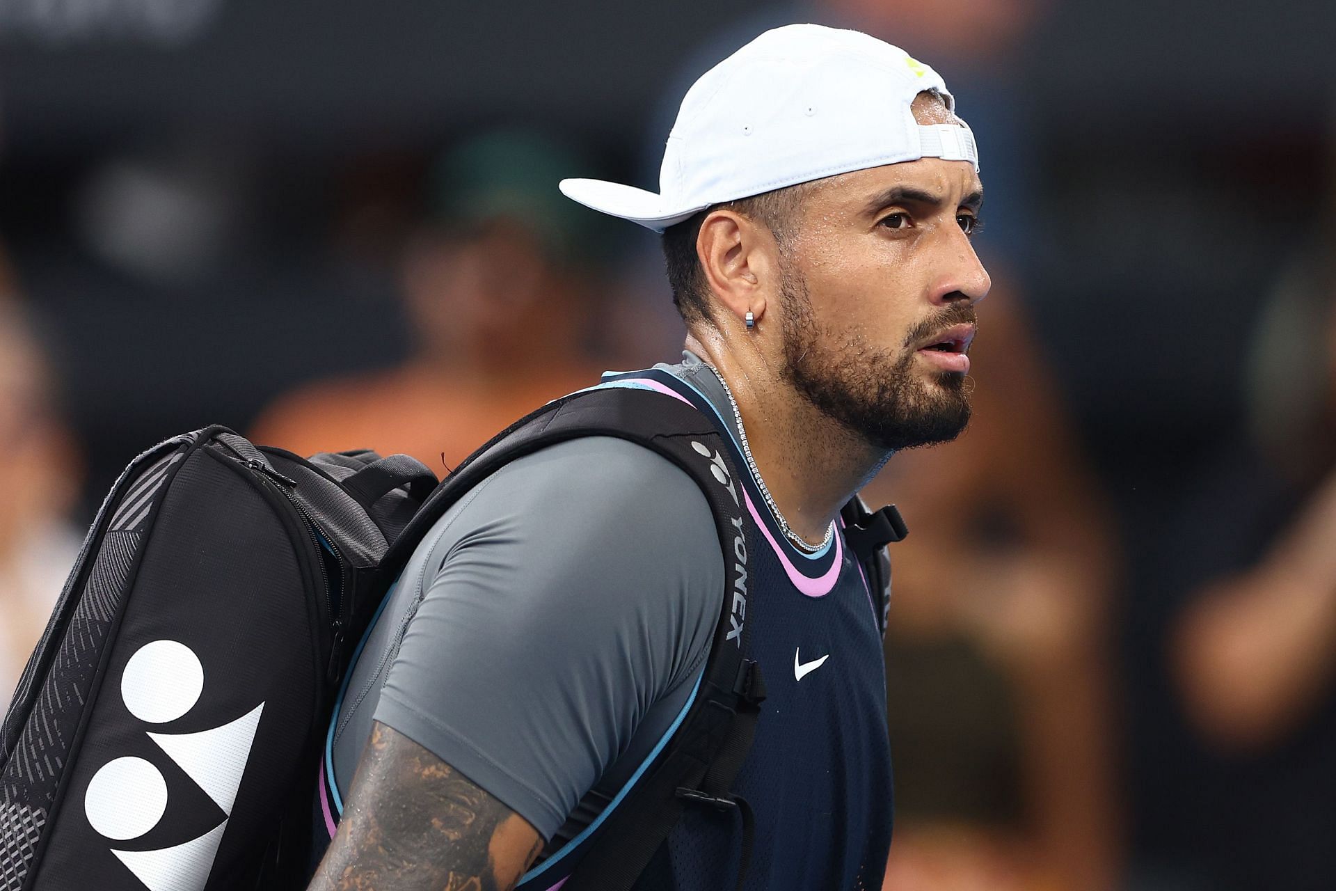 Nick Kyrgios looks on during Brisbane International 2025 (Image via Getty)