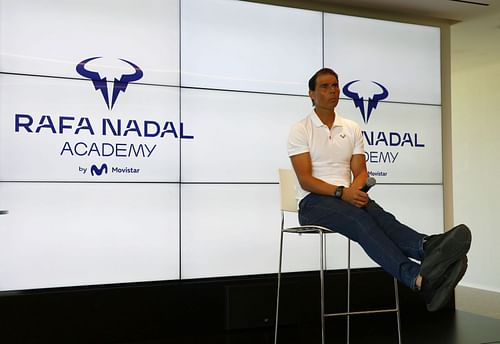 Rafael Nadal briefing his Academy - Source: Getty