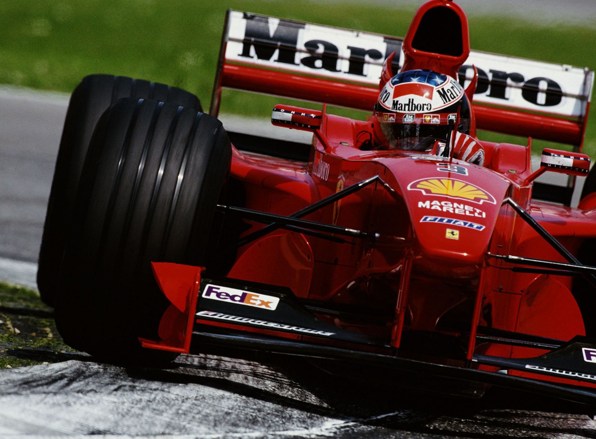 Michael Schumacher drives the #3 Ferrari during the San Marino Grand Prix on 2 May 1999 in Imola, San Marino. - Source: Getty