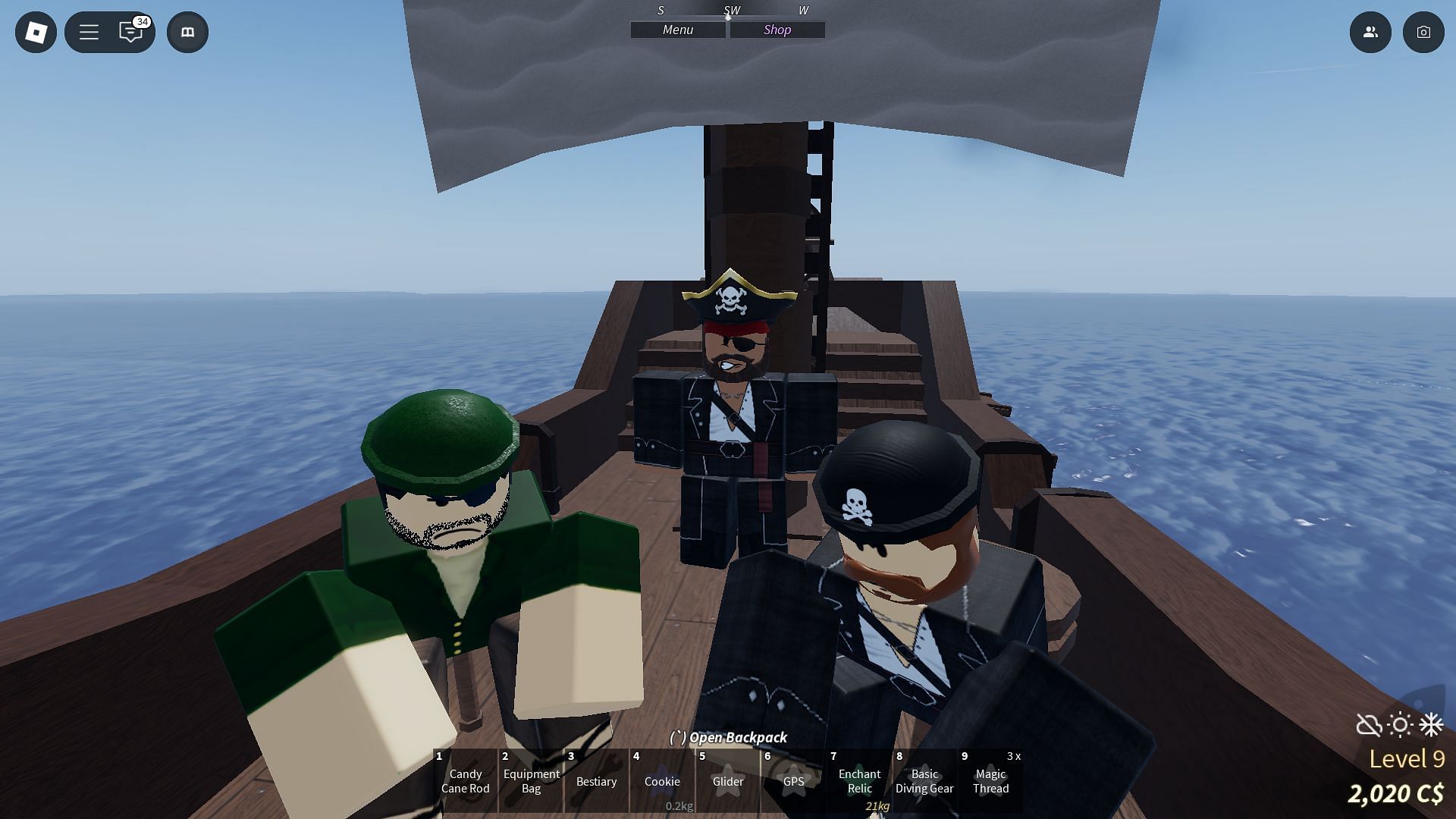 The Pirate NPC in the Antlantean Storm (Image via Roblox)