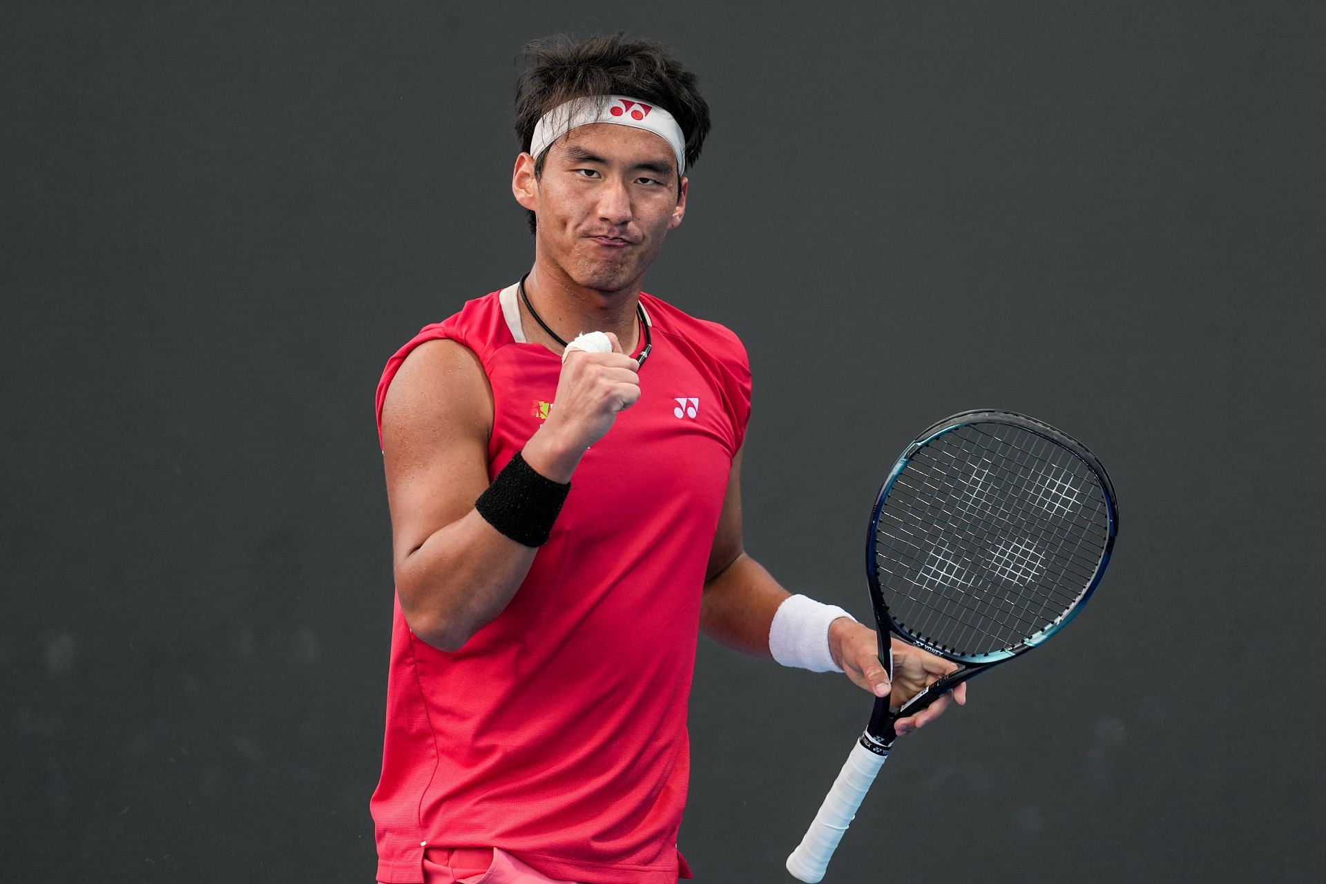 Yunchaokete Bu celebrates after a point in this first round match at the 2025 Australian Open - Source: Getty