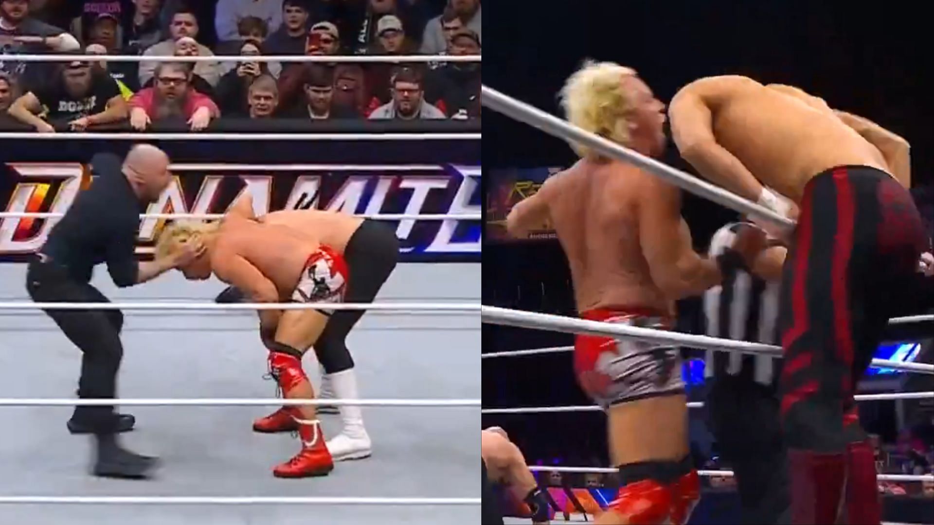 Still from Jeff Jarrett vs. Claudio Castagnoli on Dynamite. (Image via AEW X) 