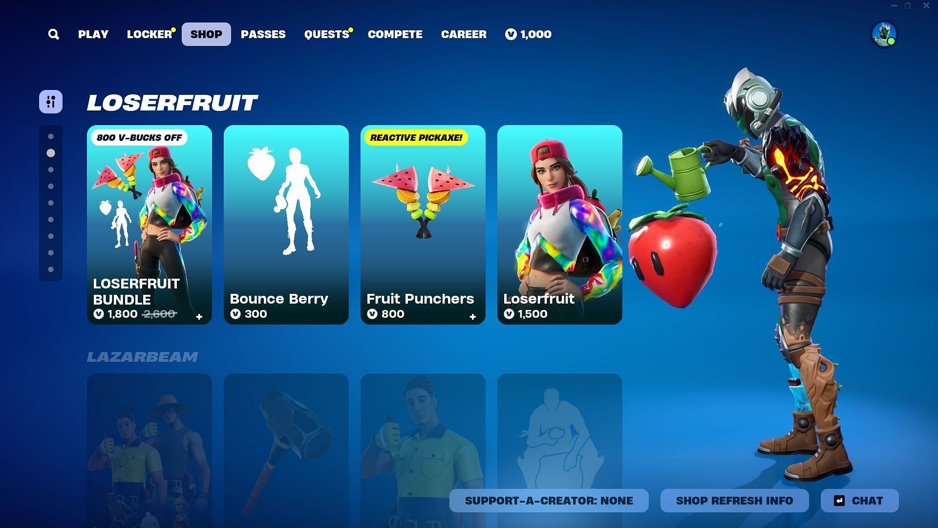 You can purchase the Loserfruit skin in Fortnite separately (Image via Epic Games)