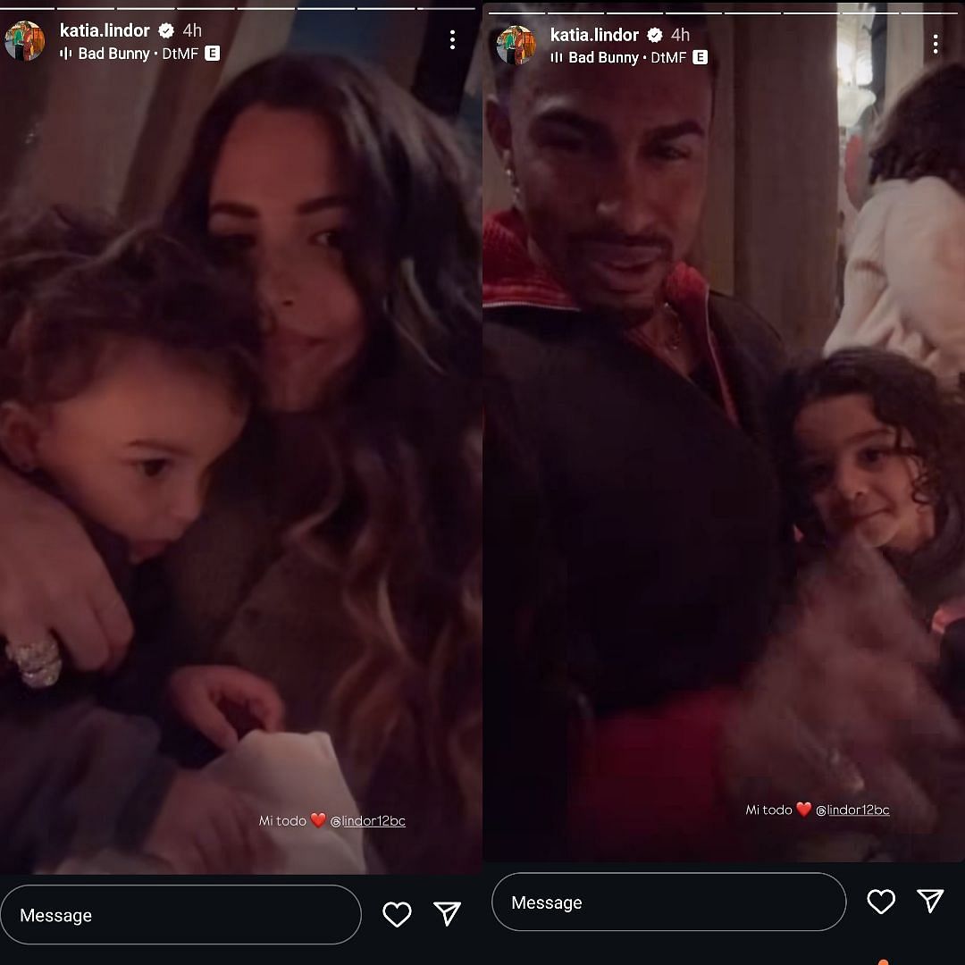 Francisco Lindor&#039;s wife Katia shares a video from their family outing. Source - Instagram/@katia.lindor