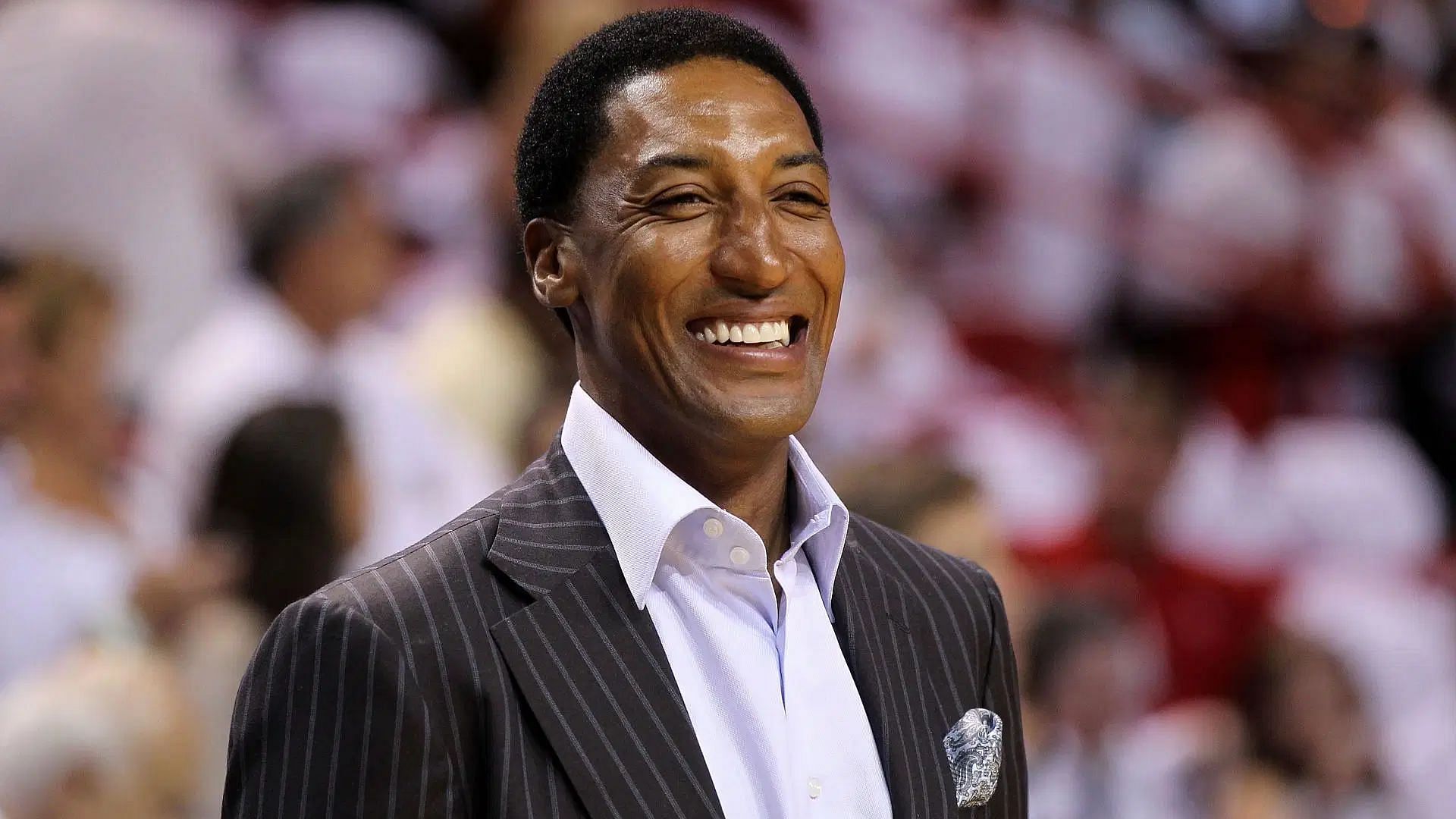 NBA fans baffled over Scottie Pippen playfully choking a man on video. (Photo: GETTY)