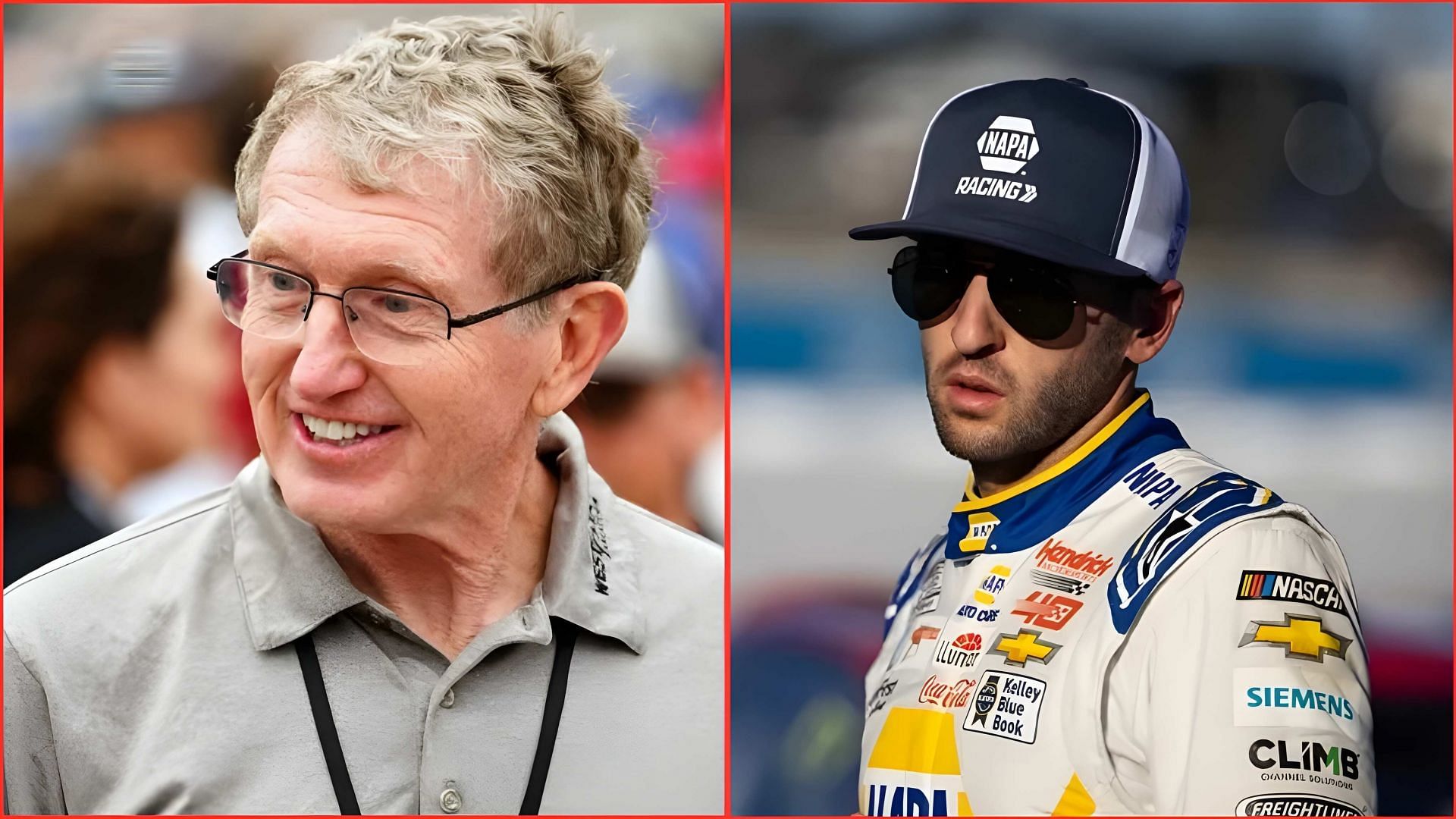 Bill Elliott and son Chase Elliott. Source: via imagn