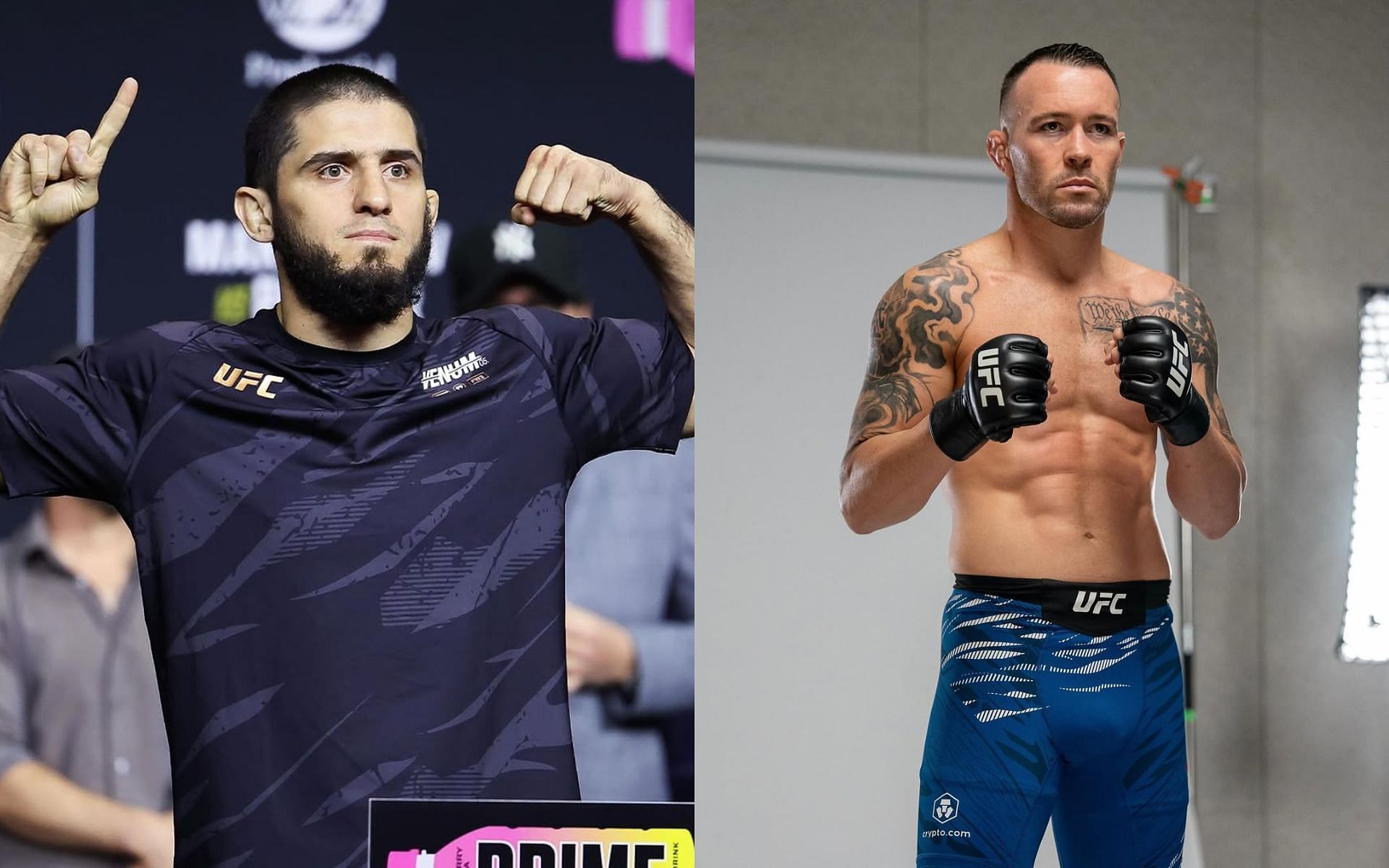 Islam Makhachev (left) criticizes Colby Covington (right) for his remarks. [Images courtesy: @islam_makhachev and @ufc on Instagram]