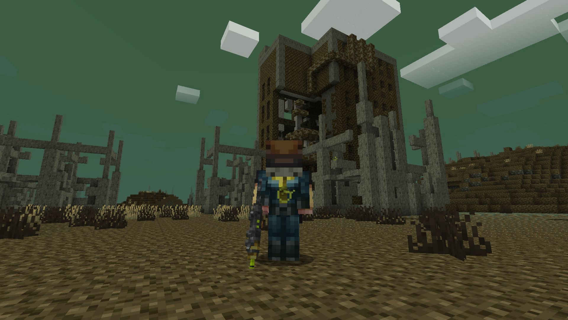 Fallout Wastelands introduces a host of items and structures that seamlessly turn Minecraft into Fallout (Image via Mojang Studios || Curseforge/@Anton_Vaedak)