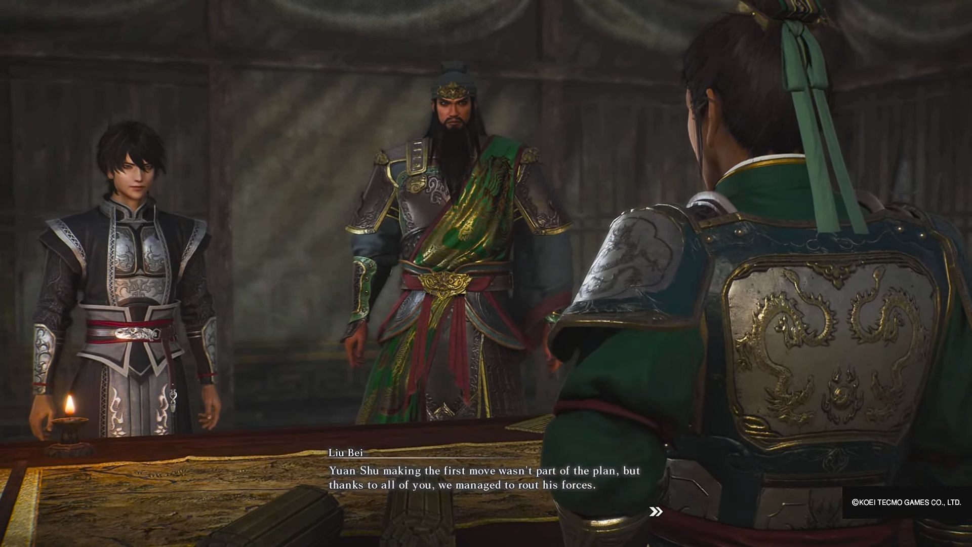 Post victory conversation in Dynasty Warriors Origins (Image via Koei Tecmo)