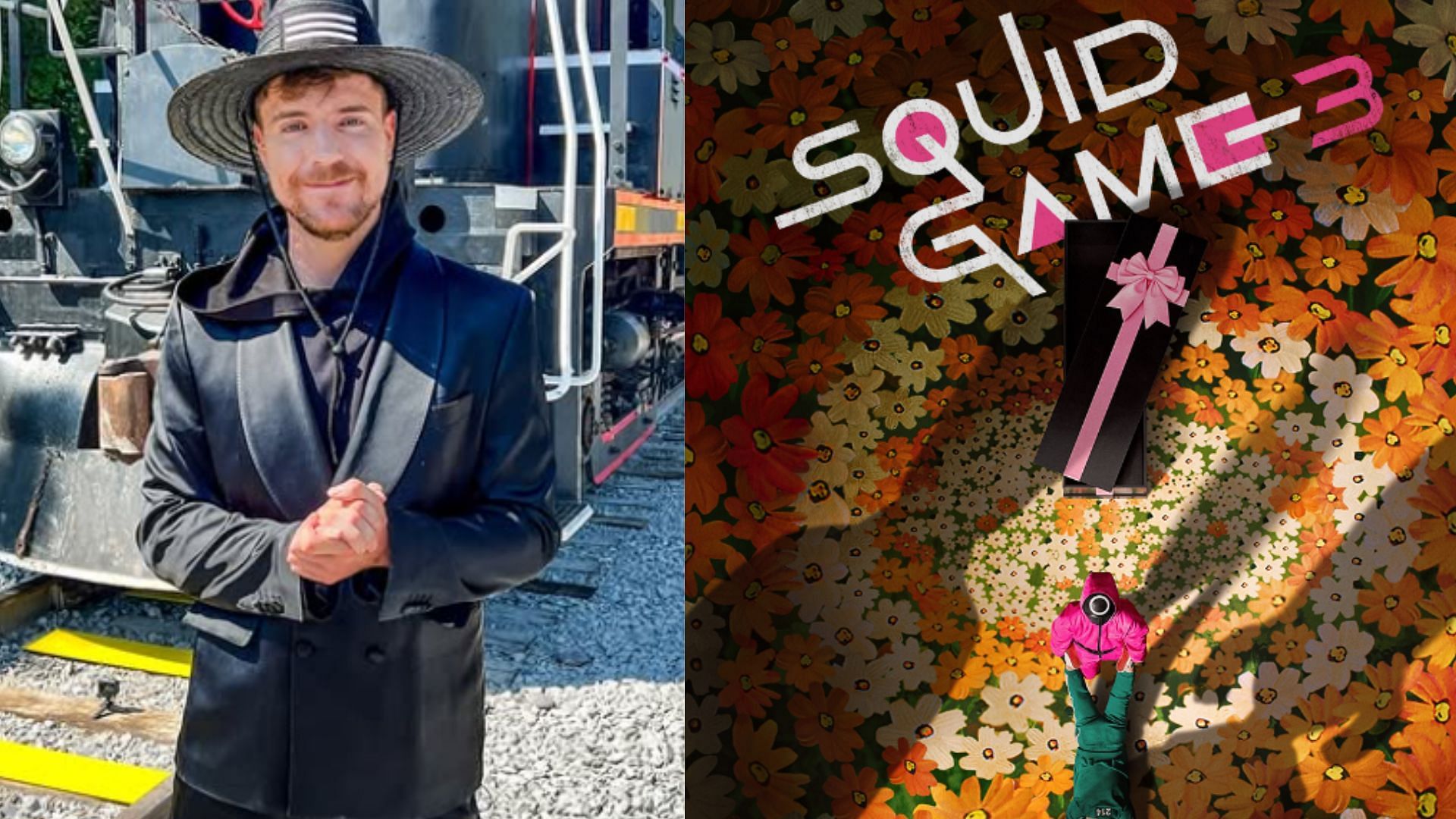 MrBeast aims to create another edition of his viral Squid Game In Real Life video (Images via @mrbeast/Instagram, @Netflix/X)