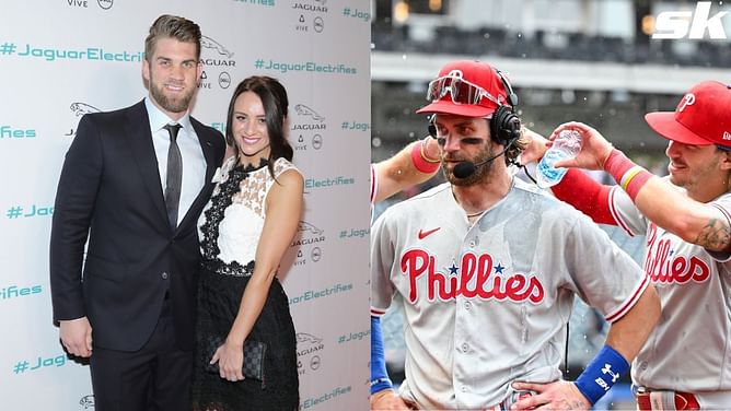 Bryce Harper & wife Kayla share heartfelt laughter on sand during beach getaway; Jeff Hoffman, Aaron Nola, Bryson Stott's wives react