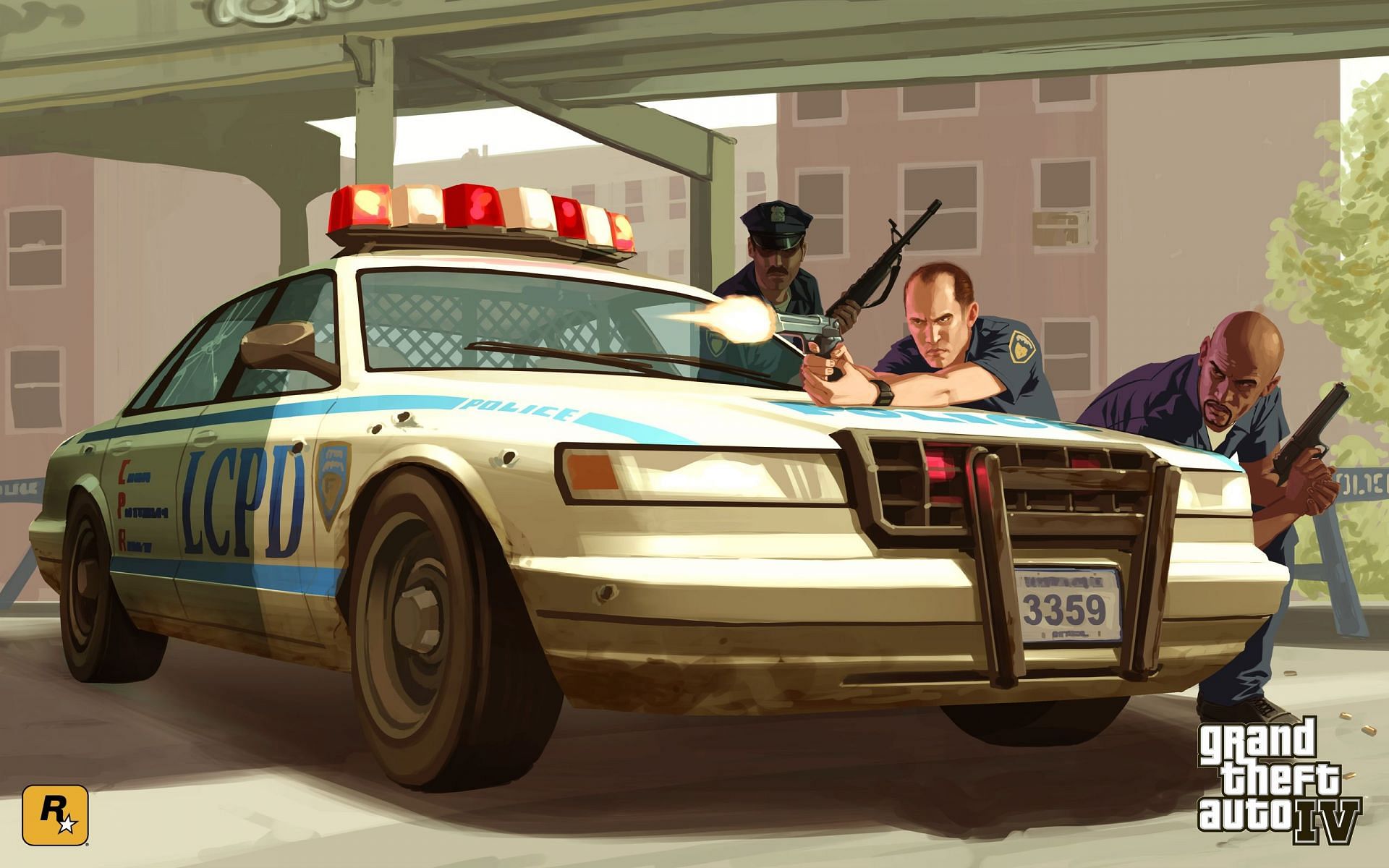 Police artwork from Grand Theft Auto 4 (Image via Rockstar Games)