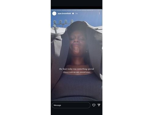 Ayan Broomfield's Instagram story