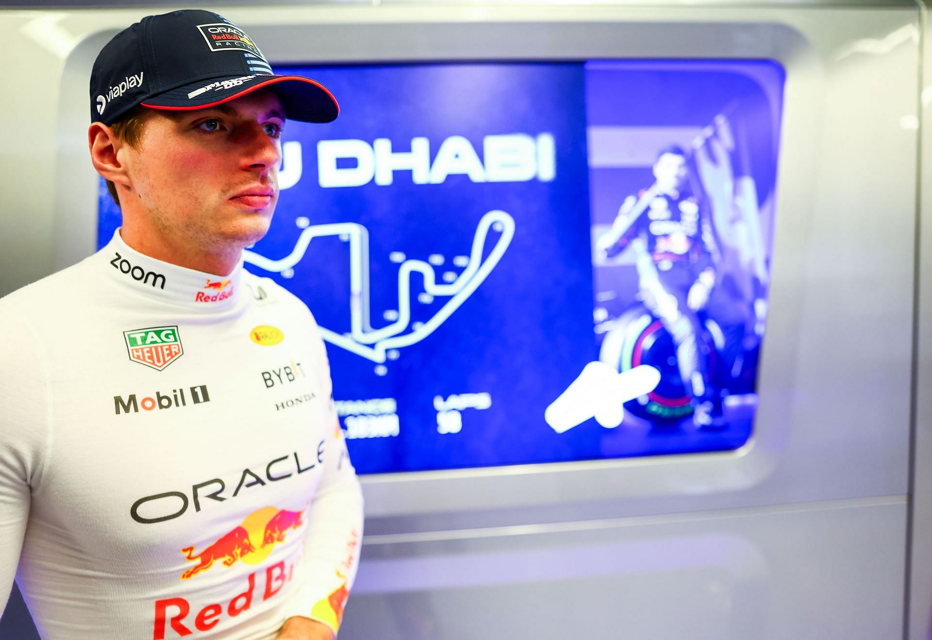 Max Verstappen of the Netherlands and Oracle Red Bull Racing looks on in the garage(Photo by Mark Thompson/Getty Images) - Source: Getty