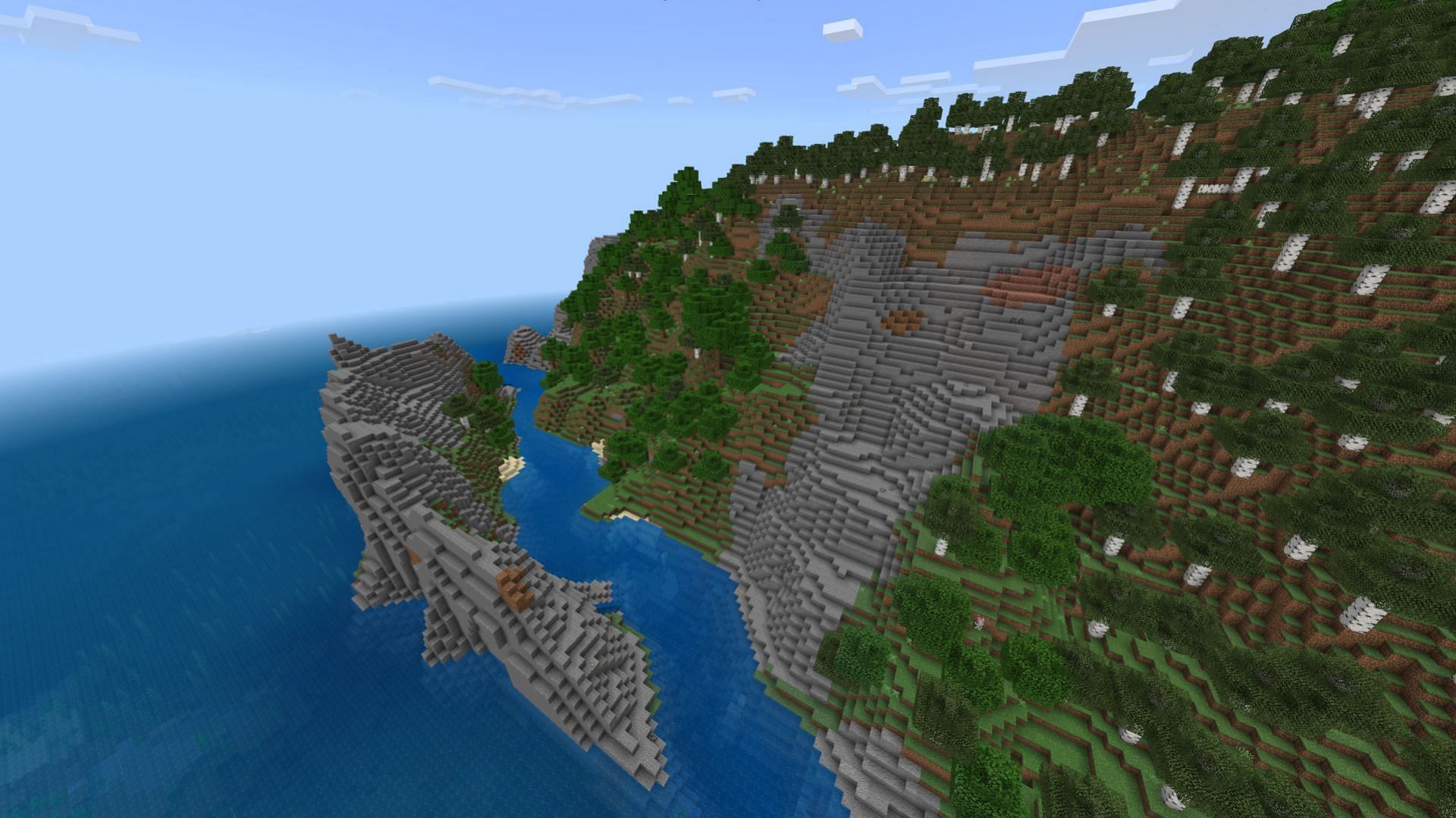 New terrain was not properly aligned with already generated terrain (Image via Mojang Studios)