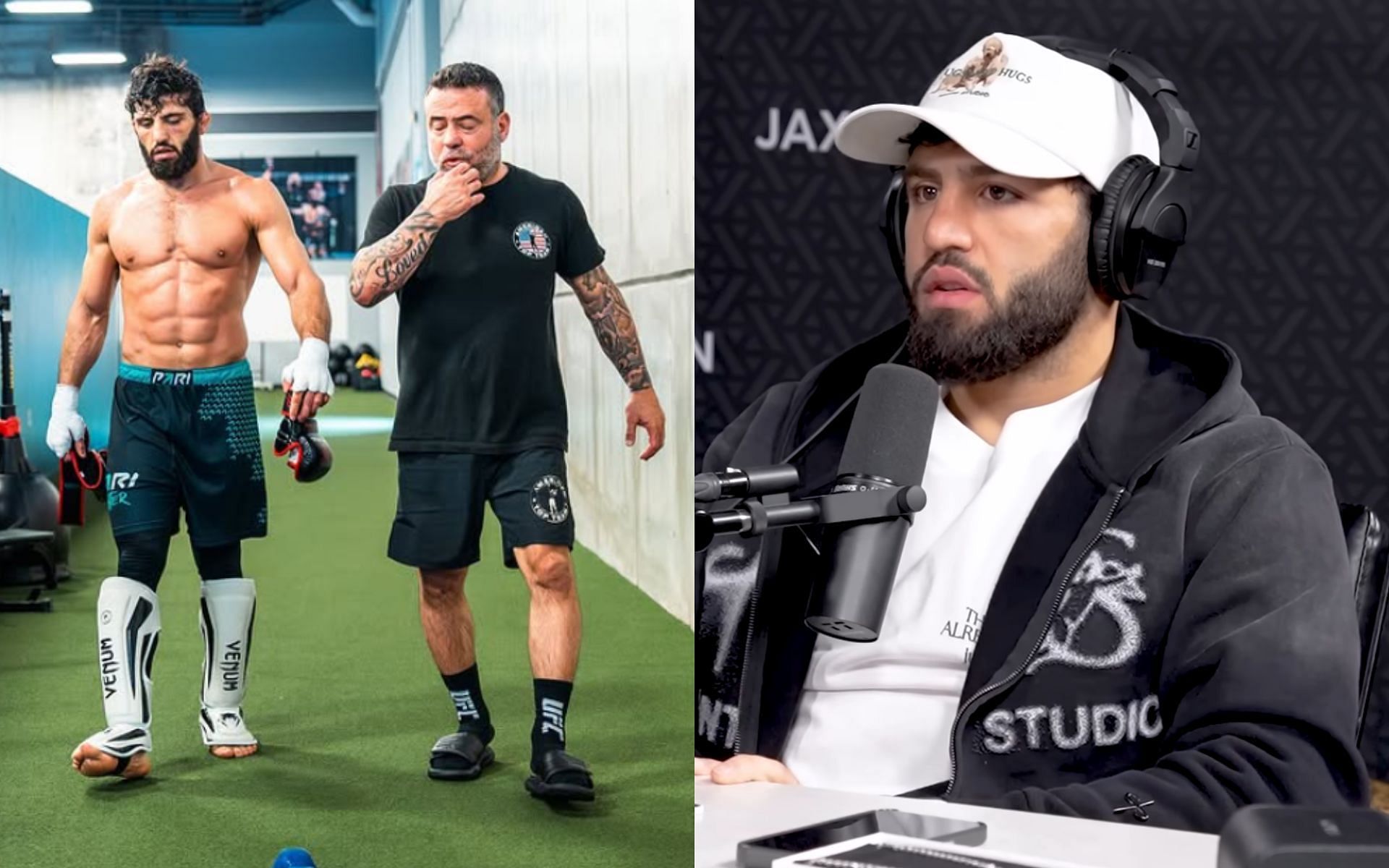 Arman Tsarukyan (right) shares the enormous cost of his UFC 311 training camp (left) [Images courtestY: @arm_011 on Instagram, @jaxxonpodcast on YouTube]