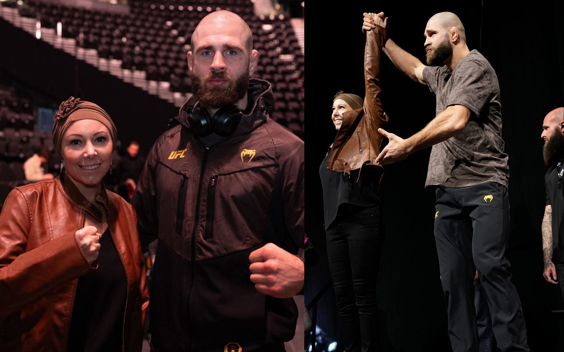 Jiri Prochazka with his fan at UFC 311. [Images courtesy: Getty and @ufc on X]