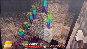 Minecraft mob pathfinding triggers a hilarious loop causing zombies to fall repeatedly
