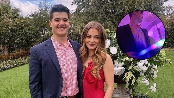 Jenna Petty's incredible red dress steals the show as she shares snaps from friend’s wedding with “party animal” Harrison Burton