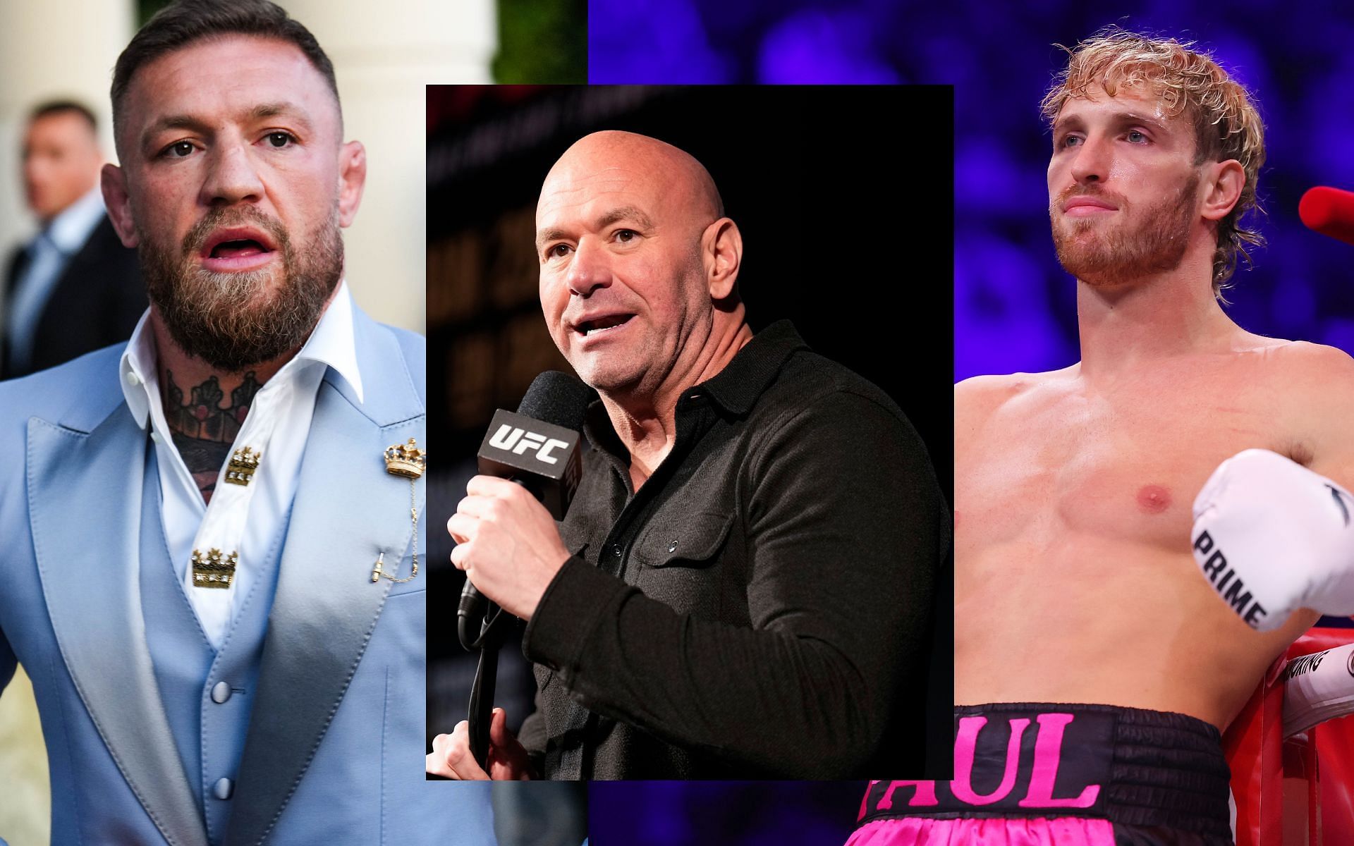 Real reason behind Dana White blocking Conor McGregor vs. Logan Paul boxing clash. [Images courtesy: Getty]