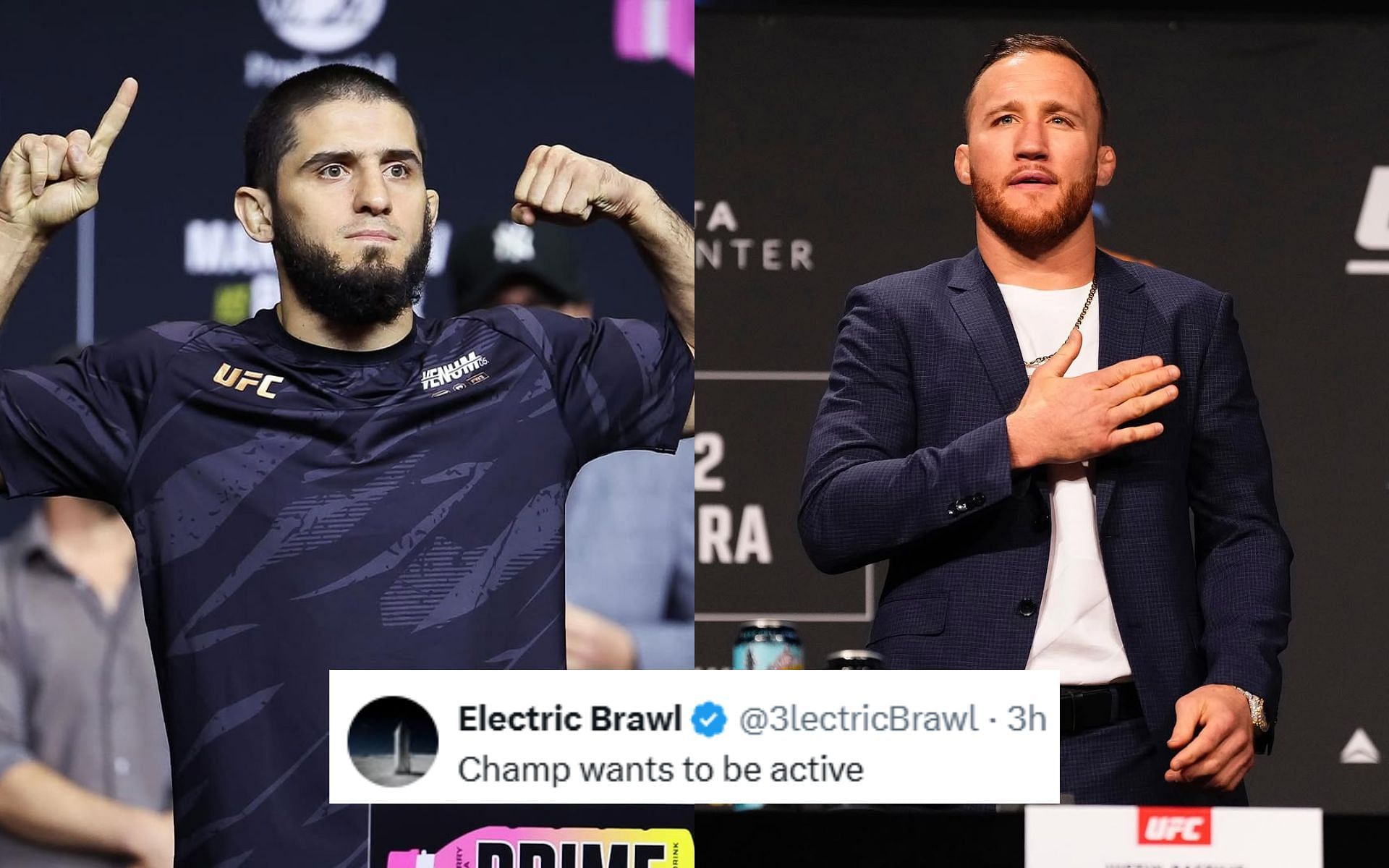 Fans react to a potential fight between Islam Makhachev (left) and Justin Gaethje (right). [Images courtesy: @islam_makhachev and @justin_gaethje  on Instagam]