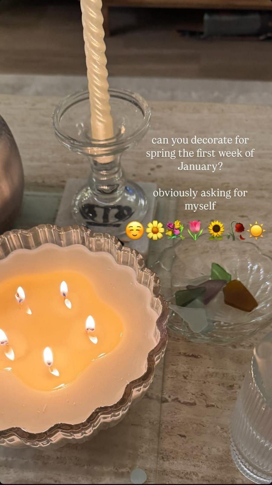 Erin Blaney asking her fans about spring decoration (Source: @erinblaney on Instagram)