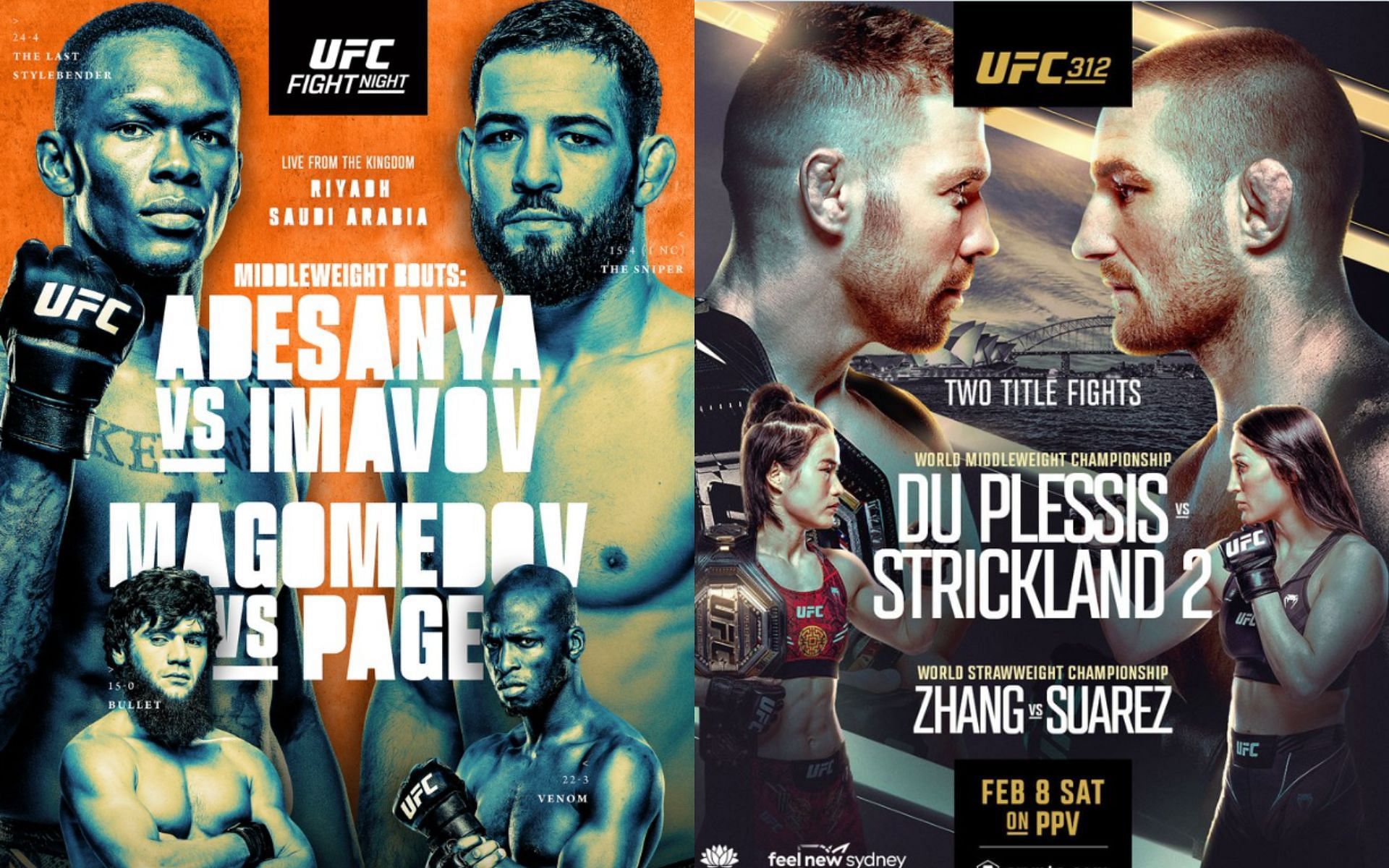 The UFC is set to hold multiple exciting events in February 2025 [Images courtesy: @ufc on X]