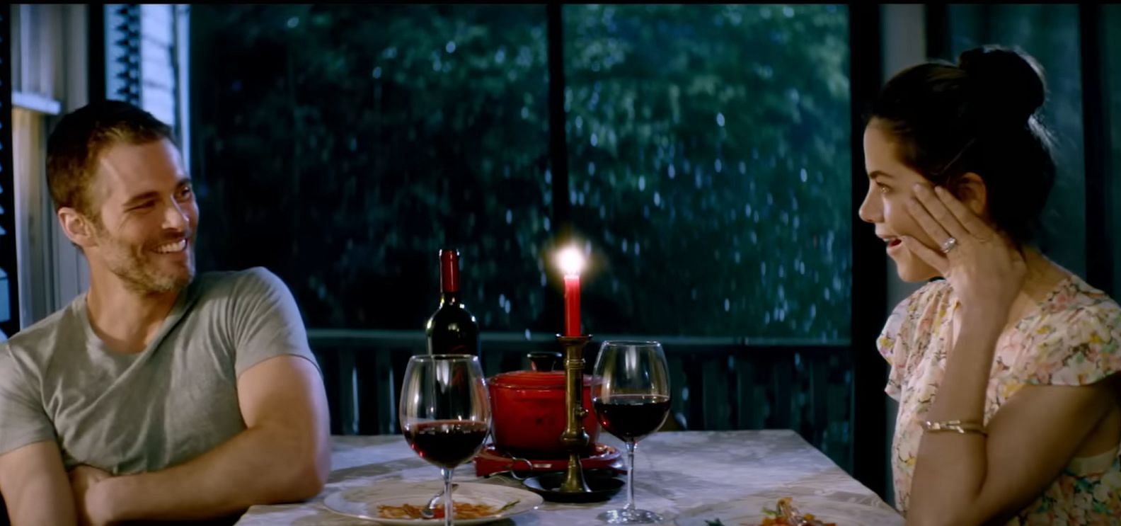 Michelle Monaghan and James Marsden in The Best of Me. (Image via YouTube/Relativity Media)