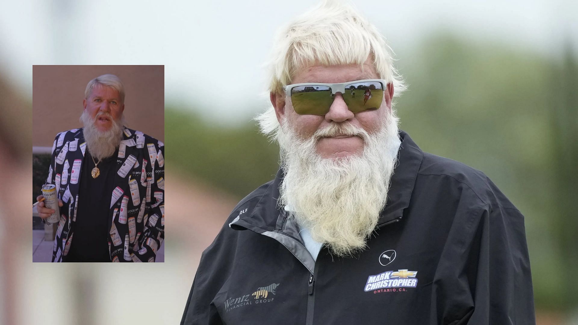 John Daly ensorses his Vodka drink (Credit: Jack Gruber-Imagn Images and @pga_johndaly/Instagram))