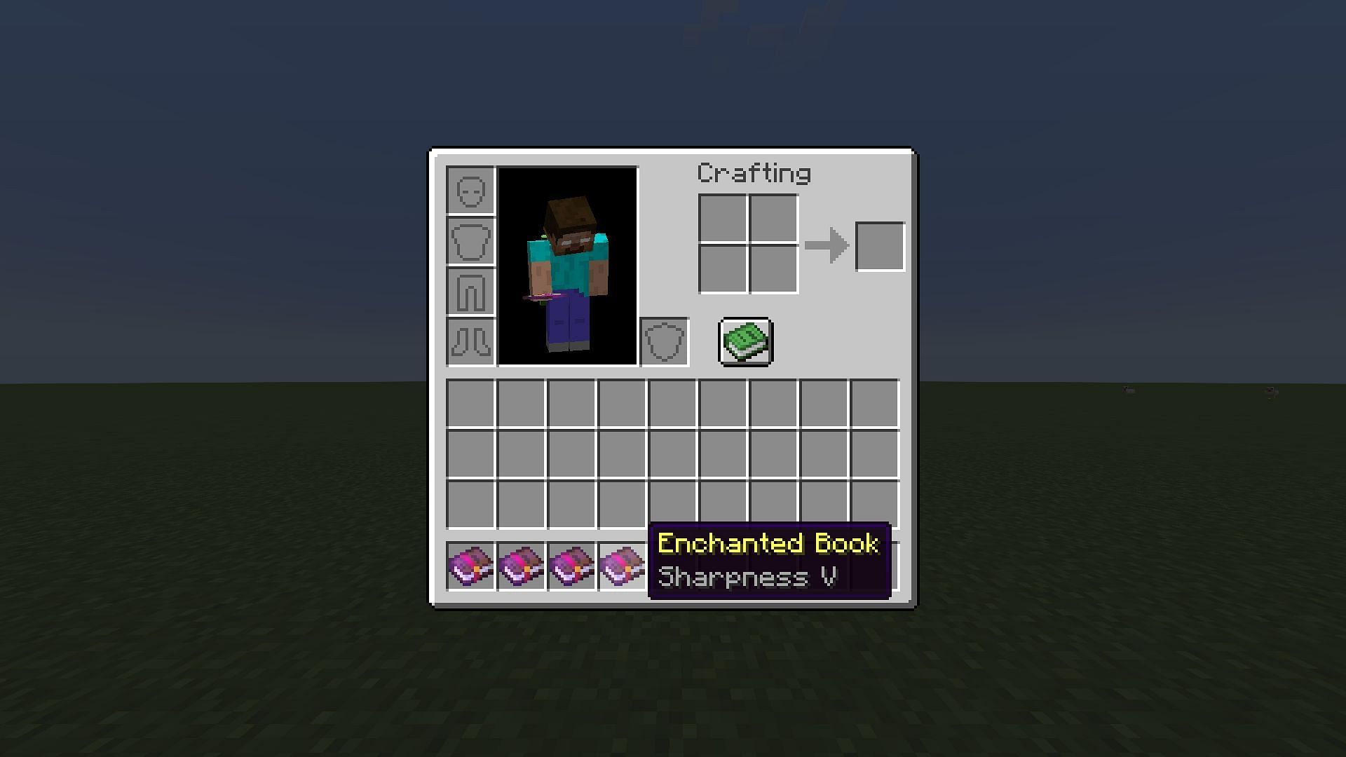 Sharpness 5 increases the attack damage of any melee weapon, such as a sword or axe (Image via Mojang Studios)