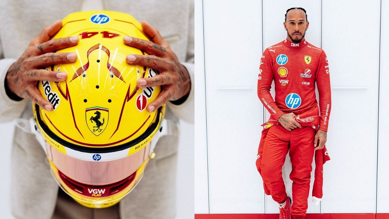 Lewis Hamilton unveils his new helmet [Image Source: @lewishamilton/Instagram]