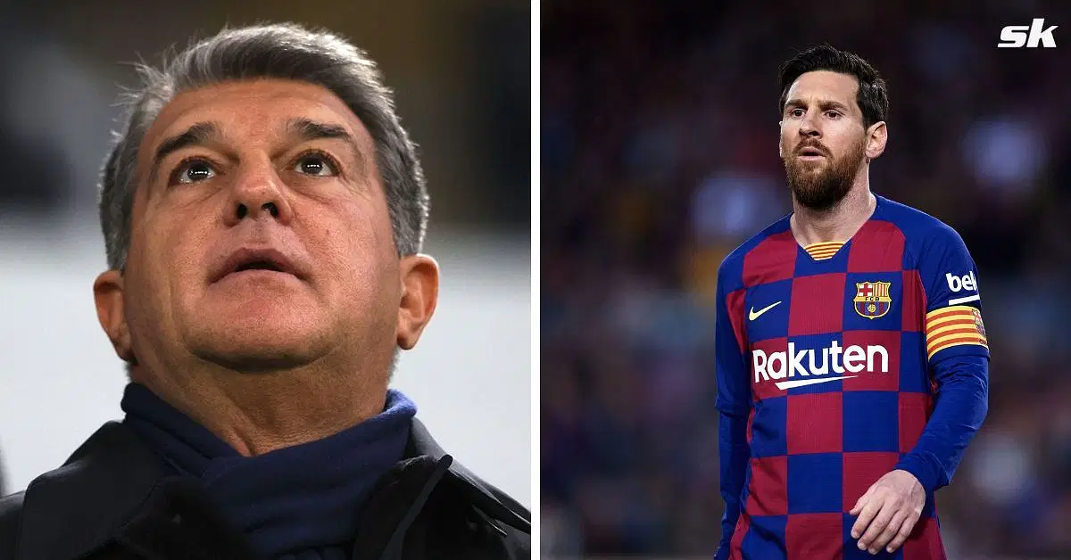L to R: Joan Laporta and Lionel Messi (All images sourced from Getty)