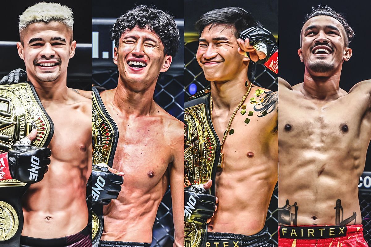 From L-R: Fabricio Andrade, Nabil Anane, Tawanchai, Sinsamut [Photos via: ONE Championship]