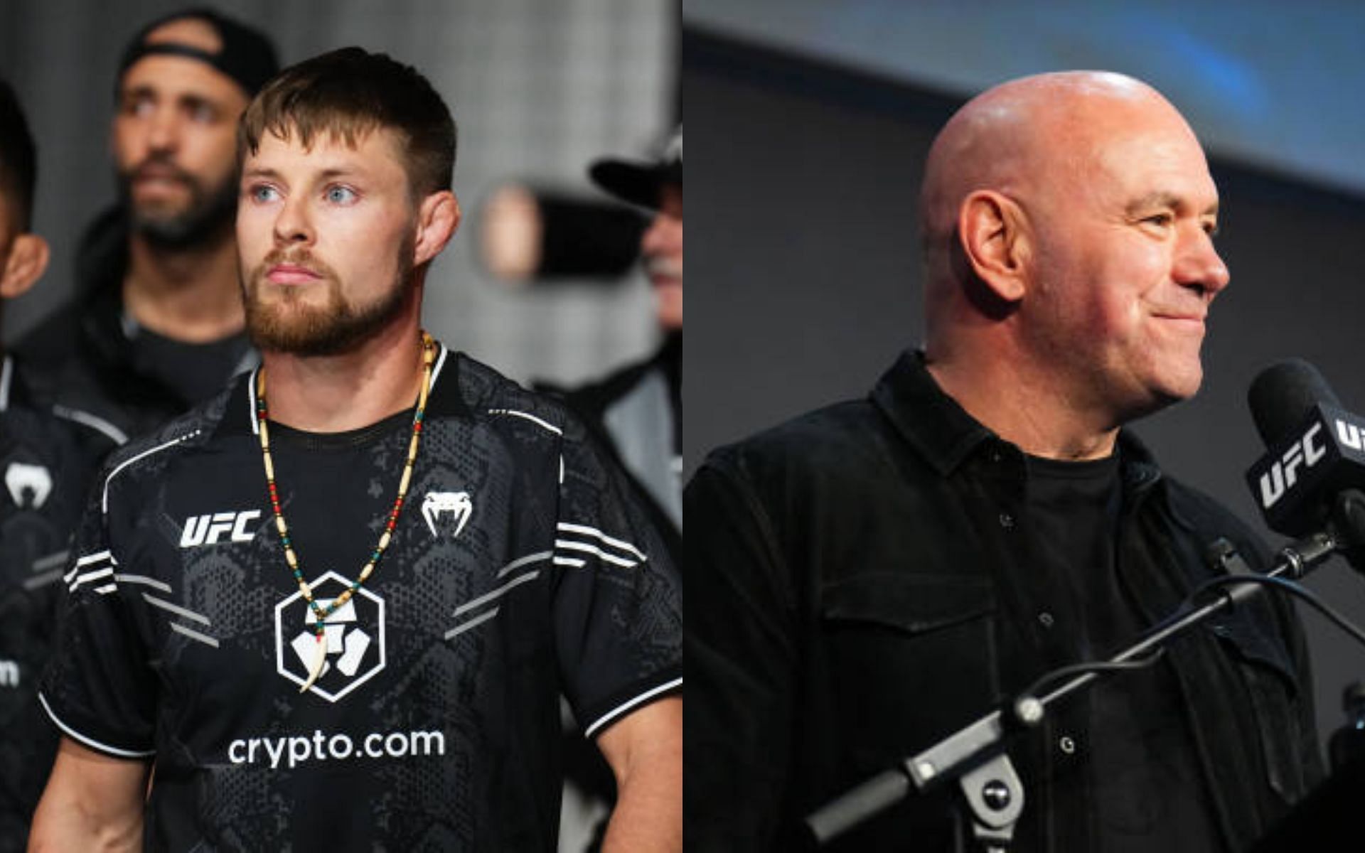 Dana White (right) addresses punishment for Bryce Mitchell (left) [Image credits: Getty Images]