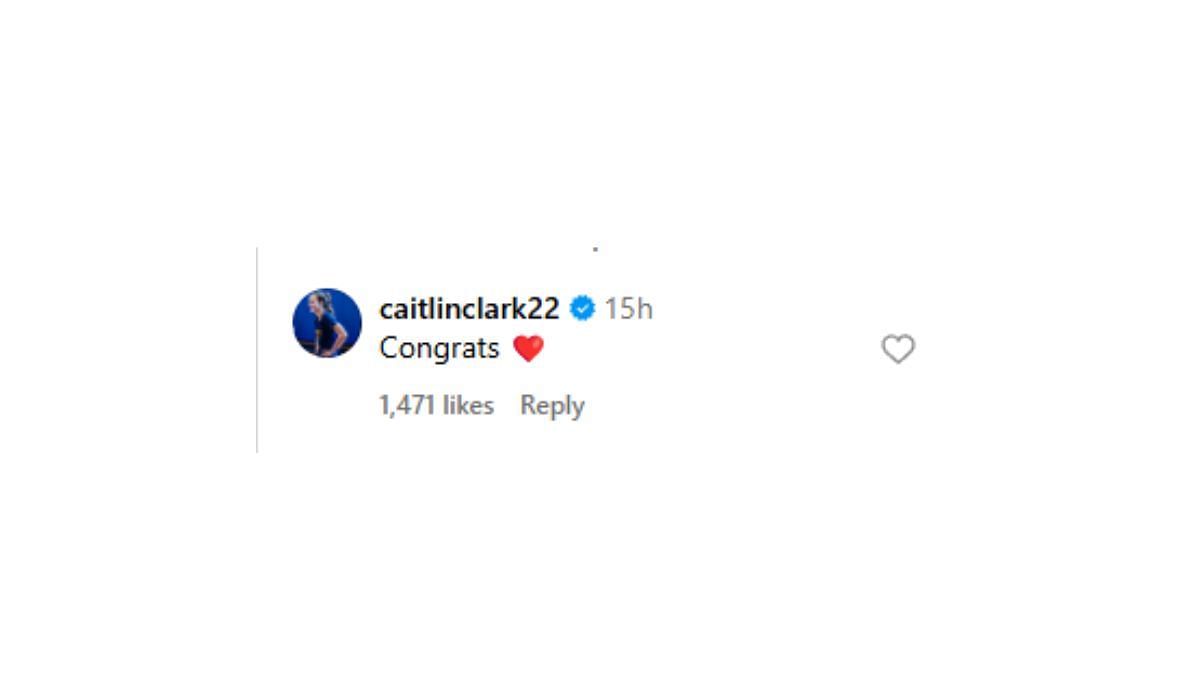 Caitlin Clark comments on Patrick and Brittany Mahomes&#039; post on Instagram