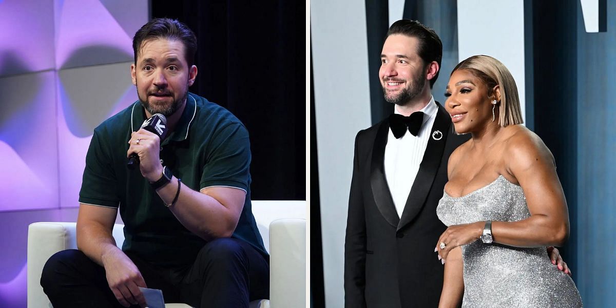 Alexis Ohanian (left), Alexis Ohanian and Serena Williams (right), Sources: Getty