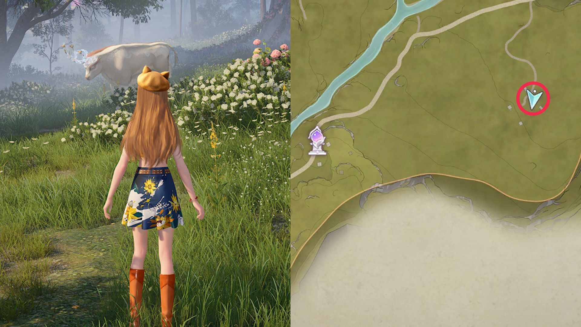 Location of the Bullquet in Breezy Meadow (Image via Infold Games)