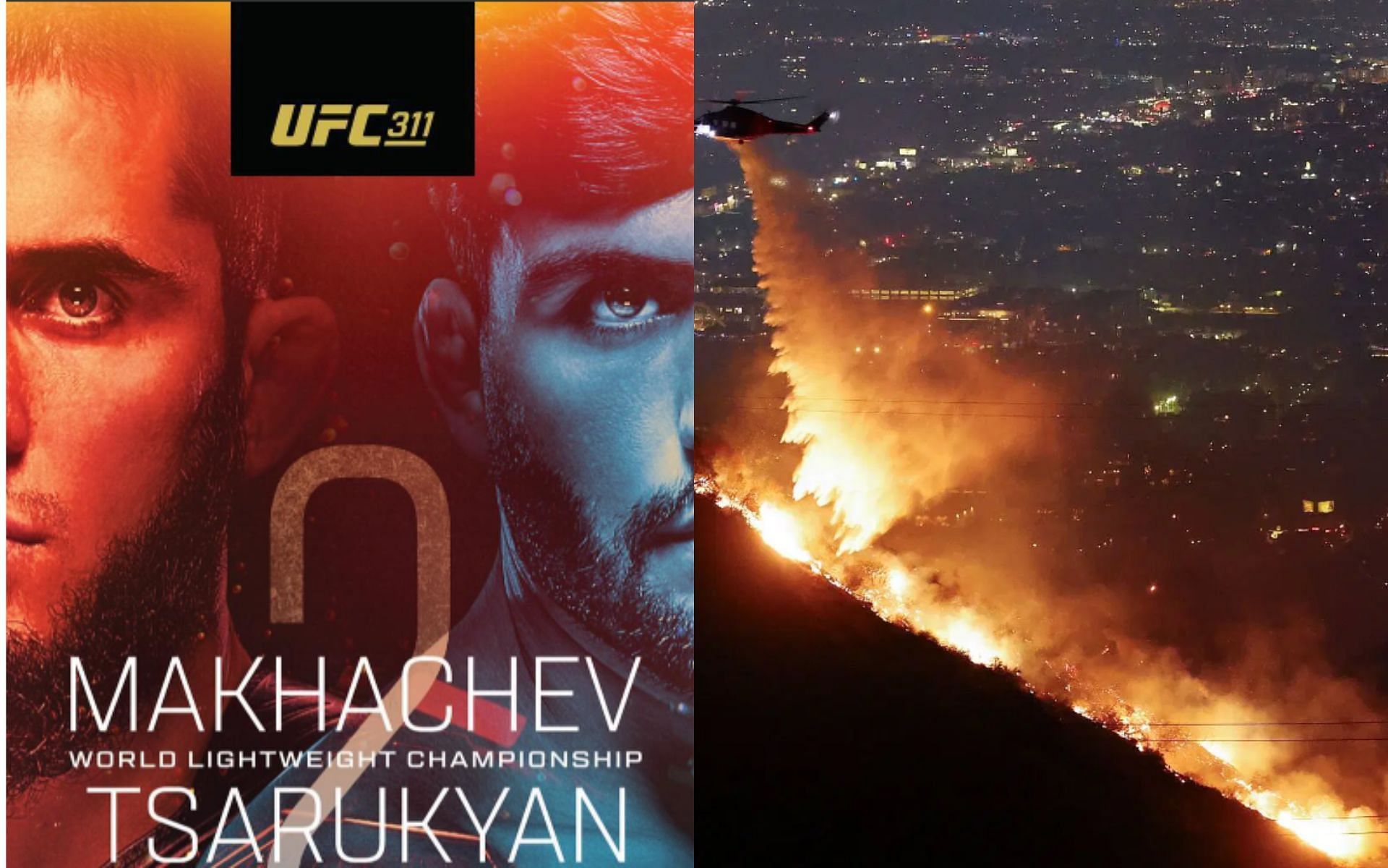 UFC 311, Hollywood sunset fires