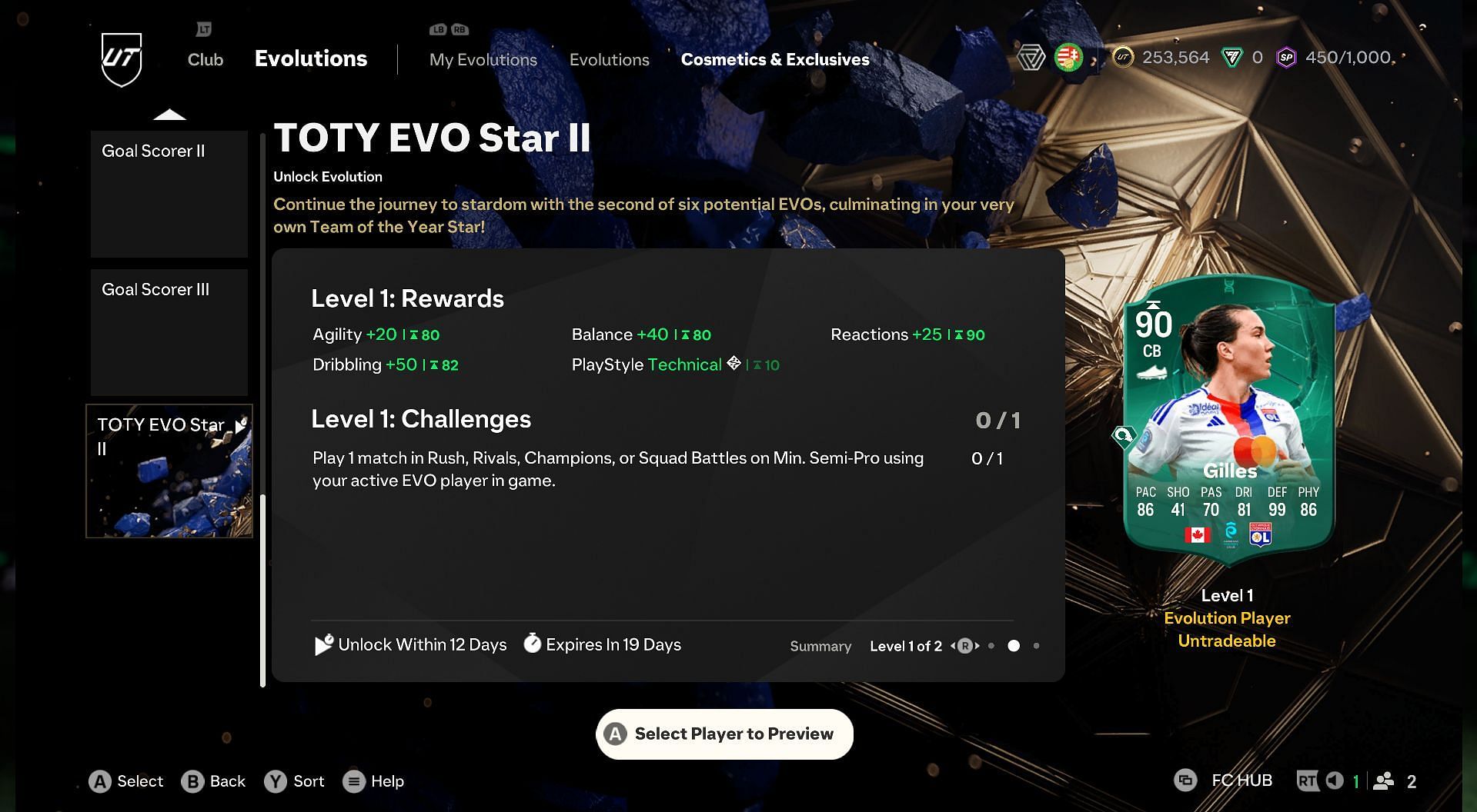 The EVO offers only two levels (Image via EA Sports)