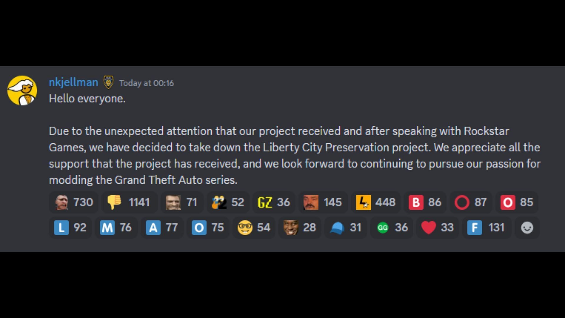 The Liberty City Preservation Project mod has been taken down (Image via Discord/World Travel)