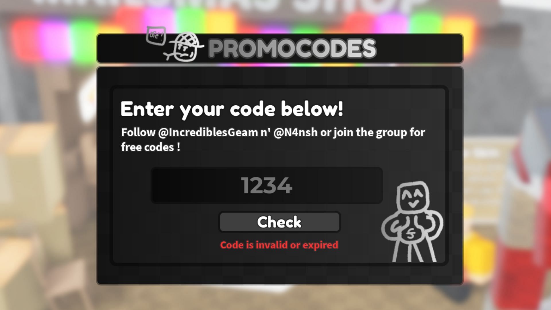 Attempt on Delivery invalid code issue (Image via Roblox)