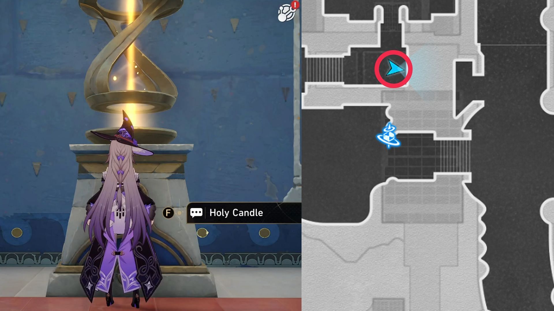 Location of Holy Candle #5 (Image via HoYoverse)