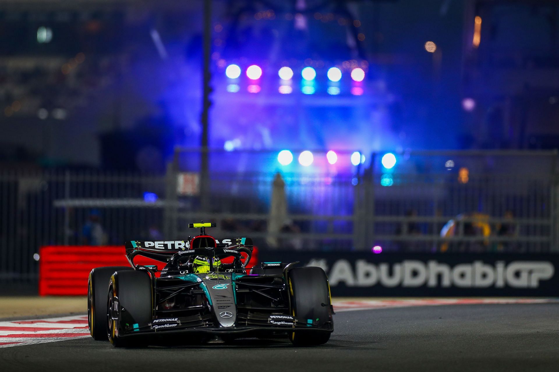 Lewis Hamilton of Mercedes and Great Britain during practice ahead of the F1 Grand Prix of Abu Dhabi - Source: Getty