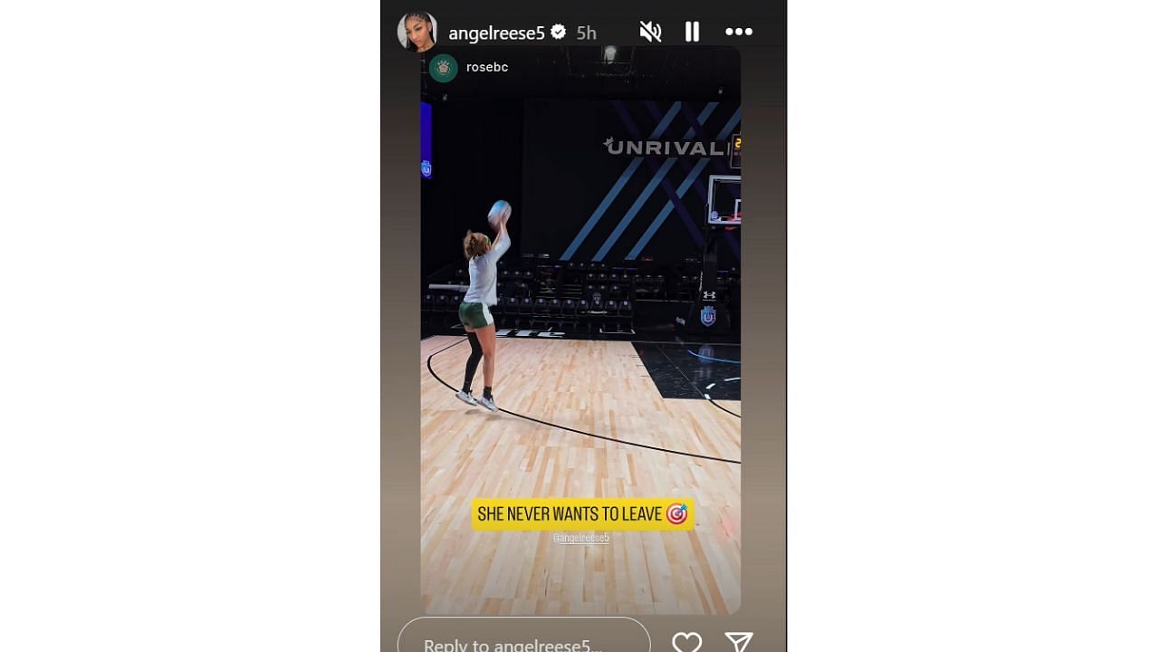 Reese showed off her range by drilling four straight 3-pointers. [photo: @angelreese5/IG]