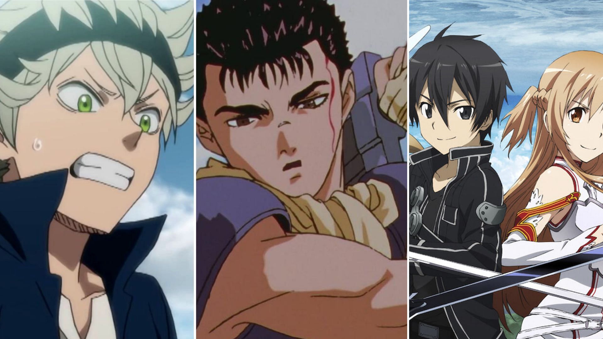 Black Clover, Berserk, Sword Art Online