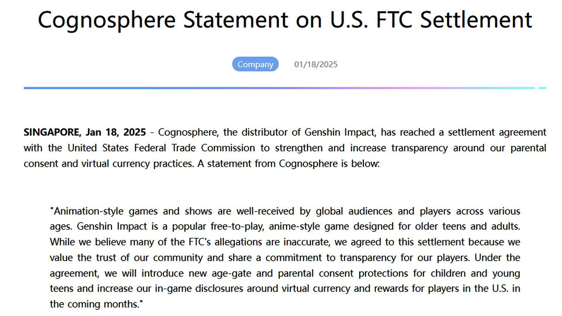 HoYoverse has responded to the FTC complaint (Image via HoYoverse)