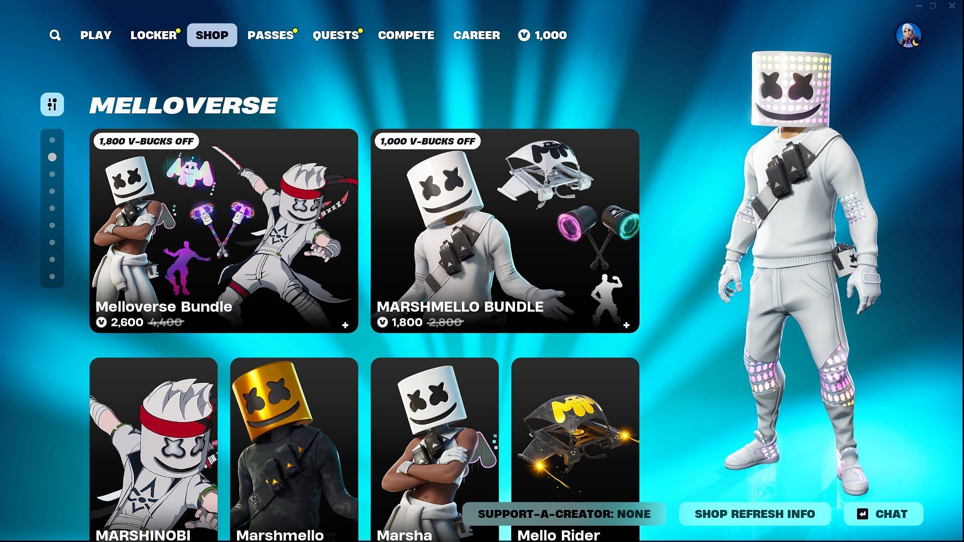 You can now purchase the Marshmello skin in Fortnite (Image via Epic Games)