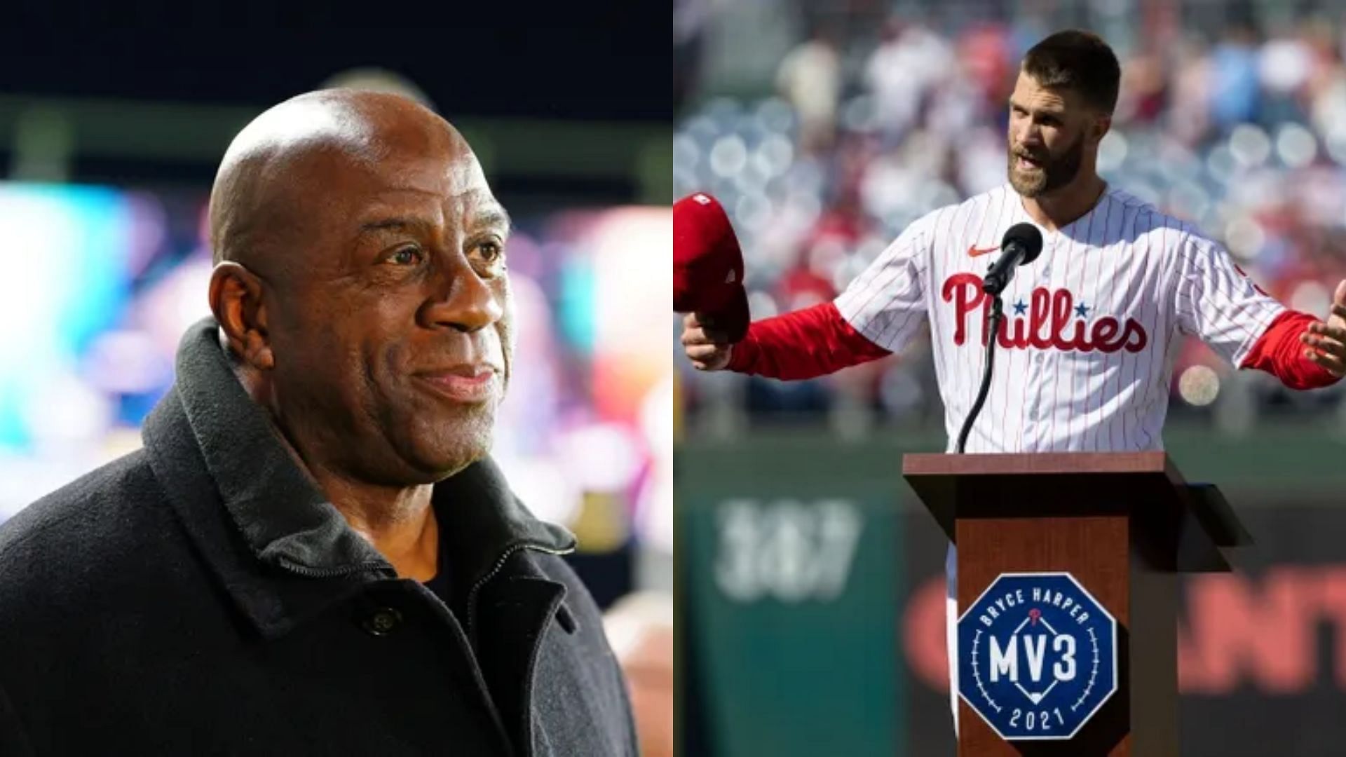 Former NBA Legend Magic Johnson &amp; Philadelphia Phillies Star Bryce Harper 