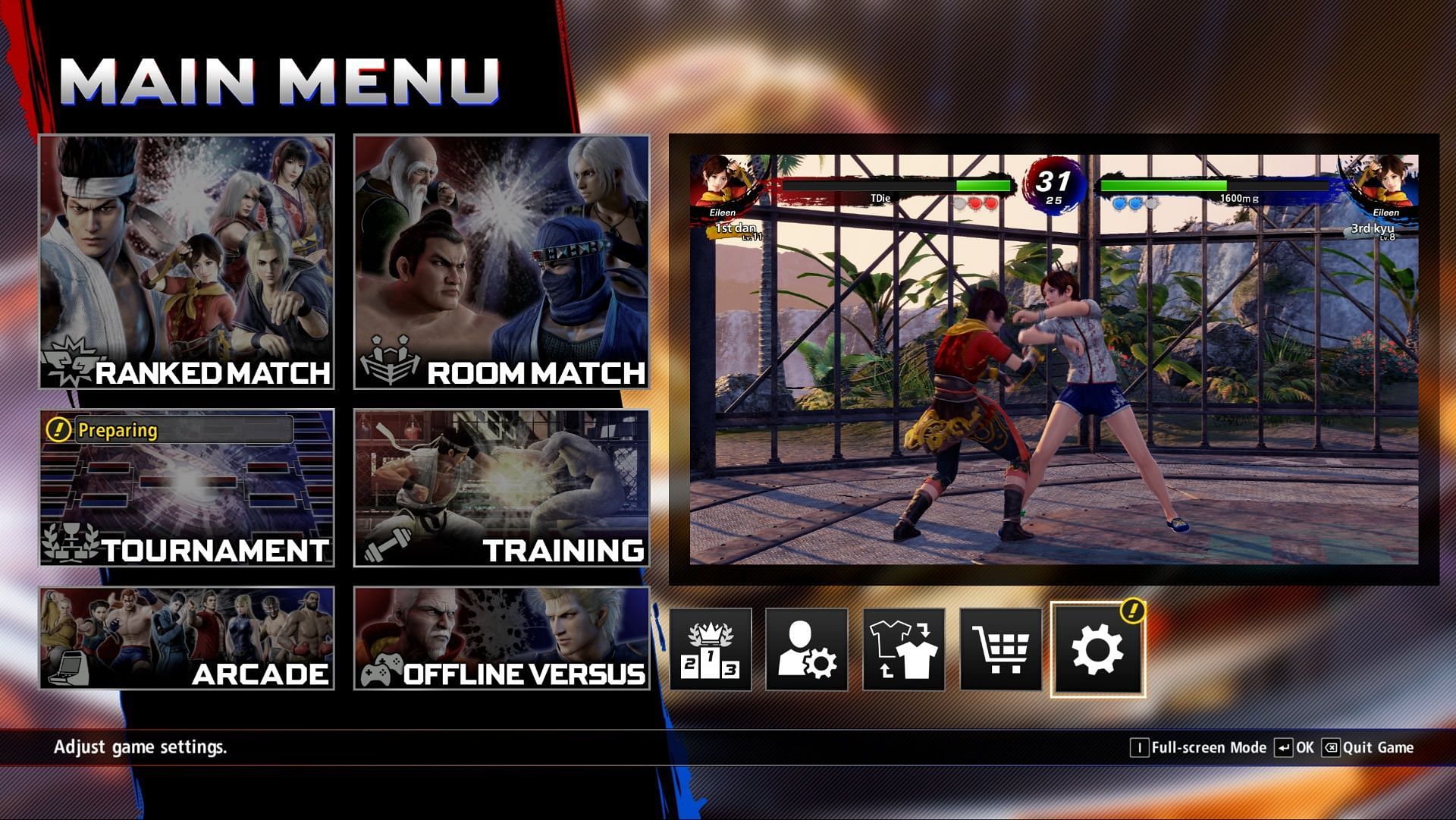 I&#039;m certainly a big fan of always seeing matches playing in the main menu (Image via SEGA)